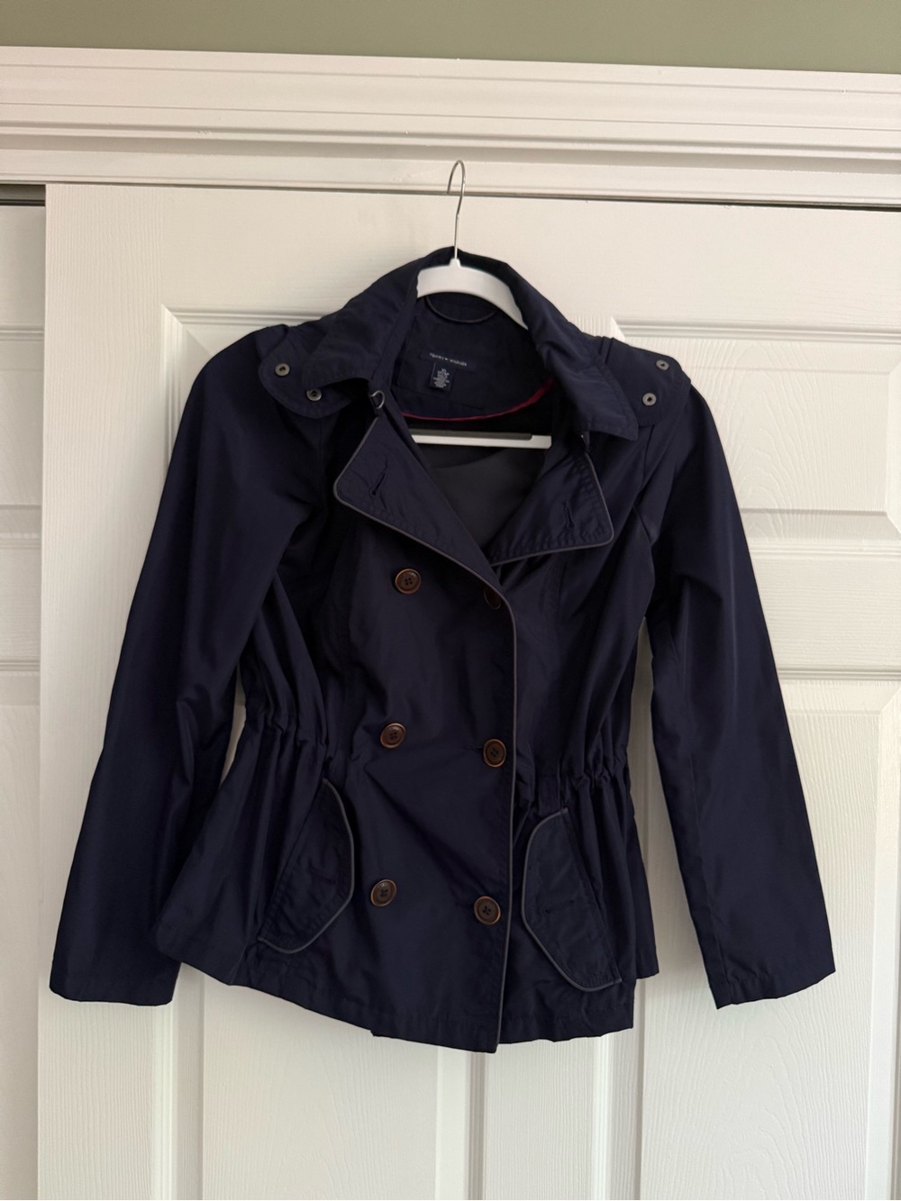 Tommy Hilfiger Navy Double-Breasted Trench Jacket